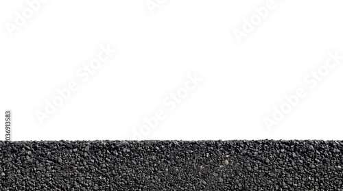 Crushed gravel surface strip with transparent background