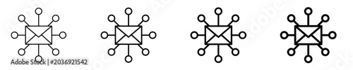 Cuadro en lienzo Email Network   Icon Set Different Style Collection