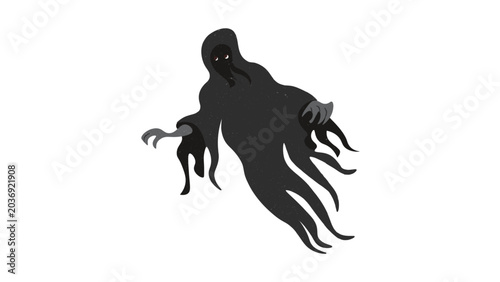 Canvastavla Dark Grim Reaper Ghost Silhouette Spooky Horror Character