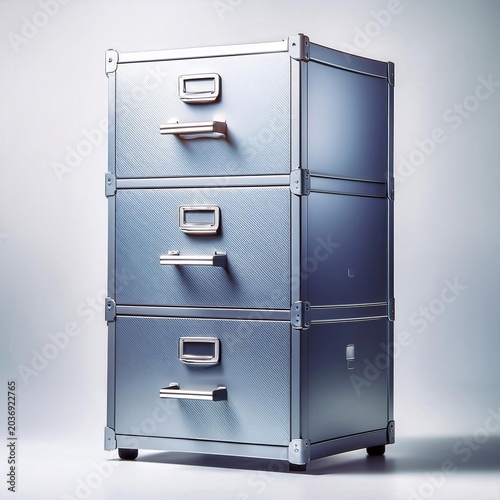 Modern storage solution with three drawers, perfect for organizing office supplies or documents efficiently.