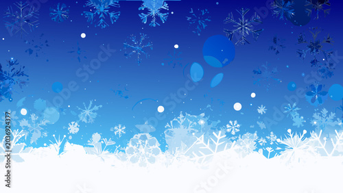 Photography Winter Snowflake Pattern With Gradient Blue And White Background