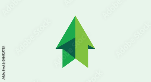 Green Arrow Pointing Upwards Symbol.