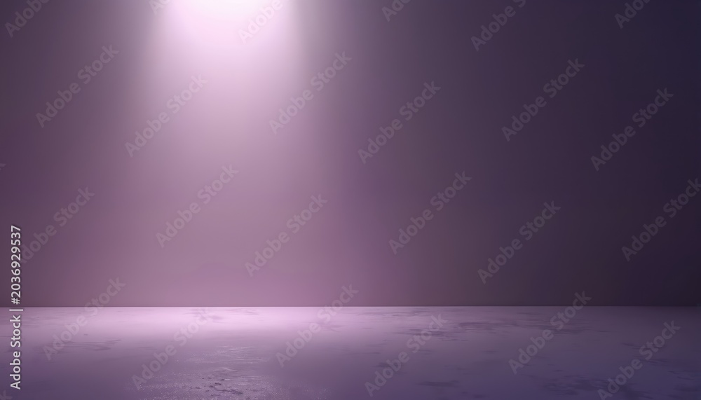 Obraz premium Purple abstract background with light beam. Smooth gradient transitions from dark to light shades. Textured floor reflects soft glow. Modern elegant graphic design with blurry bokeh effect.