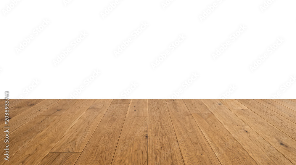Naklejka premium Wood plank floor with black background and wide perspective