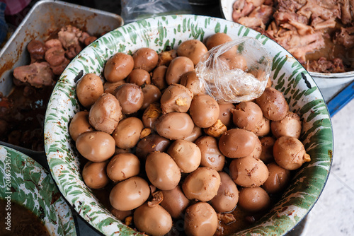 Tableau sur toile Kerancang filled with braised eggs, a complement to gudeg rice, a typical food f