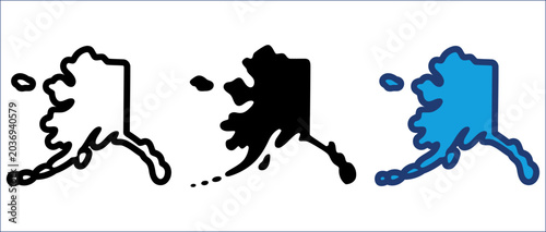Foto Alaska State Map Symbol with Geographic Outline and Regional Illustration Design