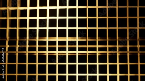 Abstract Golden Grid - Dynamic Light and Shadow Play.