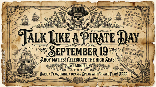 Pirate themed event poster