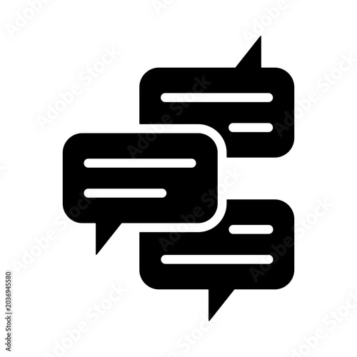 Cuadro en lienzo Chatting Icon - Solid Black