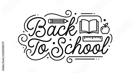 Tableau sur toile Back to School Fun Typography with School Supplies
