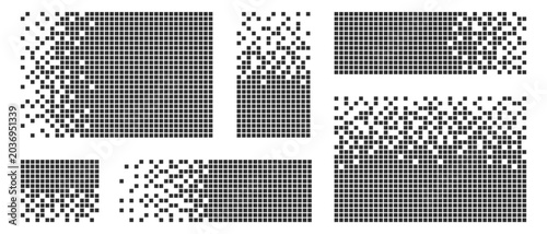 Fényképezés Pixel decay, Disintegration effect, Mosaic of squares, fading effect, Mosaic tex