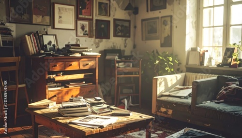 Cozy Artists Studio Filled with Natural Light and Creative Clutter.