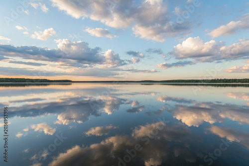 sunset over the river