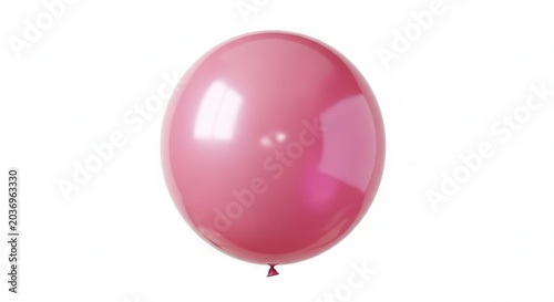 A single pink balloon floating against a white background, isolated and clean.