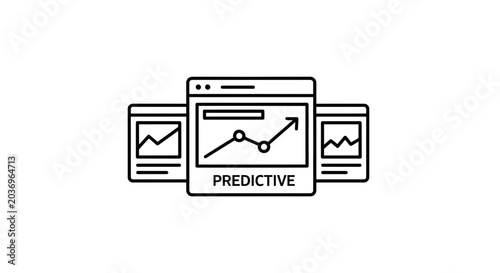 Predictive Analytics Graph on Screen, Business Growth Chart, Data Analysis Concept