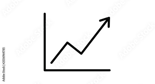 Simple Line Graph Showing Upward Trend and Growth
