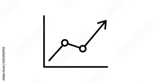 Upward Trend Graph with Arrow, Business Growth and Success Concept