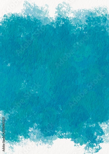 Abstract blue watercolor texture on paper, minimal fresh background for aquatic, drinking water, moisture, fresh and nautical concept.