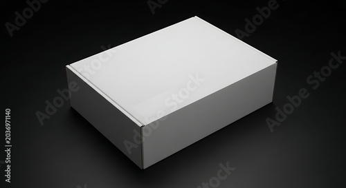 Isolated rectangular cardboard shipping box on black background for logistics delivery storage parcel tracking supply chain