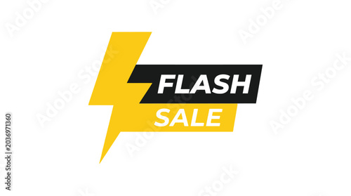 Bold yellow lightning bolt graphic symbolizing a fast and exciting flash sale event for commerce and retail promotions