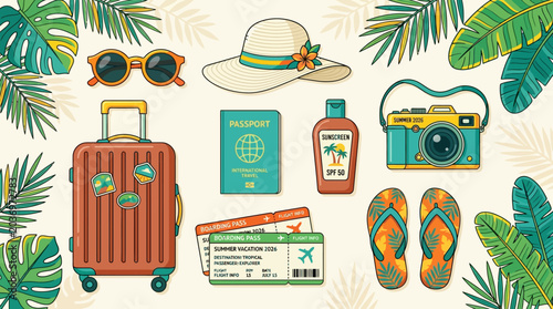 Photography Travel vacation accessories and luggage items.