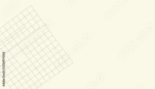 Abstract geometric grid pattern overlay on a light cream background, minimalist design, clean lines, urban planning concept