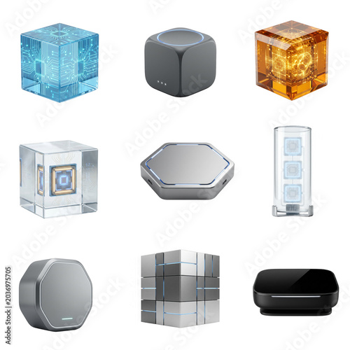 Artificial intelligence data analysis technology digital device cube Artificial intelligence data analysis technology device cube digital concept