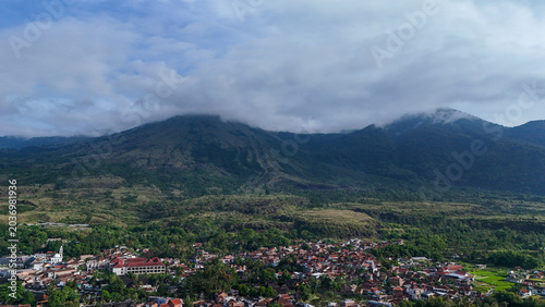 Mount Guntur Landscape Covered by Clouds in Cipanas Garut