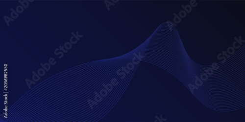 Modern futuristic blue wave background featuring luminous flowing lines and dynamic motion effects. Stylish technology concept suitable for branding and digital media projects.