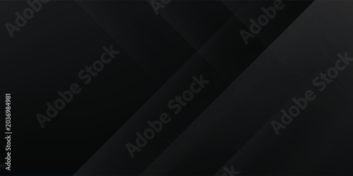Abstract black background with overlapping diagonal geometric stripes. Modern minimalist sleek design featuring dark charcoal monochrome gradients and clean subtle shapes.