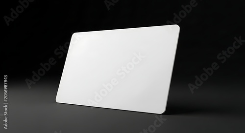 Blank white plastic card template on dark background for id badge mockups access pass membership security credential