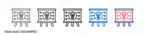 Mind Map Icon In 5 Different Styles Set Collection.   