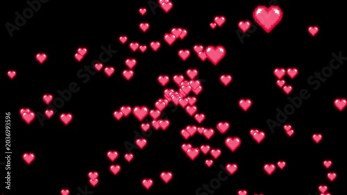 Social media Live style animated heart on green screen.
