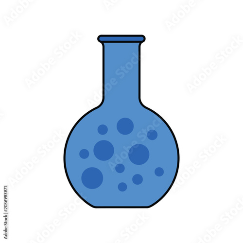Slika na platnu Blue erlenmeyer flask bubbles laboratory