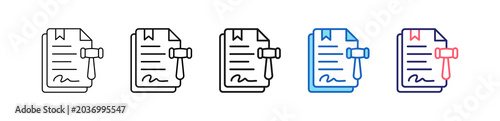 Foto Legal Document Icon In 5 Different Styles Set Collection.