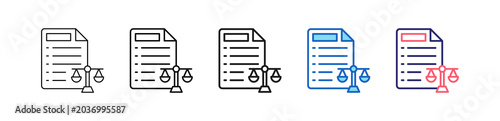 Fotografía Court Order Icon In 5 Different Styles Set Collection.