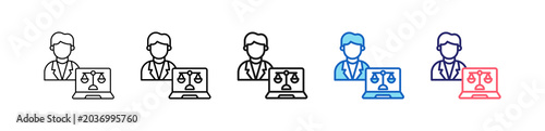 Foto Law Firm Icon In 5 Different Styles Set Collection.