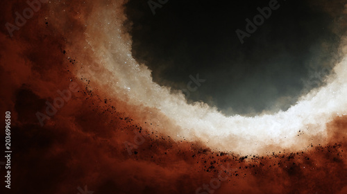 Abstract deep space nebula background with glowing light and dark dust