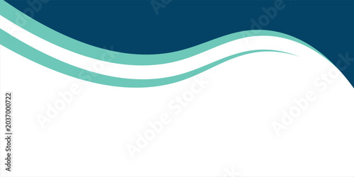 Fotografía Abstract blue and cyan layered wavy shapes background banner with large white co