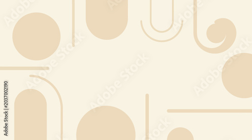Εκτύπωση καμβά Abstract geometric background with minimalist arches, circles, and curves in neu