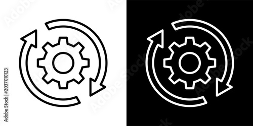 Foto Continuity White And Black Icon Set Collection Pack Vector Illustration