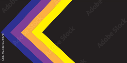 Abstract Black Background with Colorful Geometric Chevron Lines