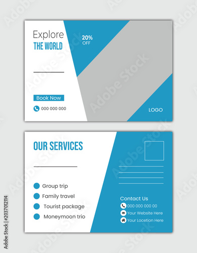  Creative Adventure Travel Postcard Template Design