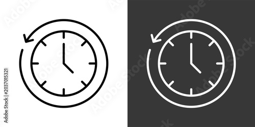 Foto History White And Black Icon Set Collection Pack Vector Illustration