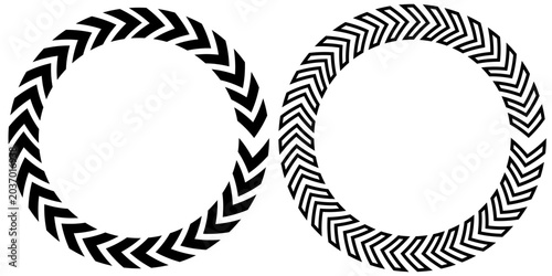 black circular Chevron arrows frame