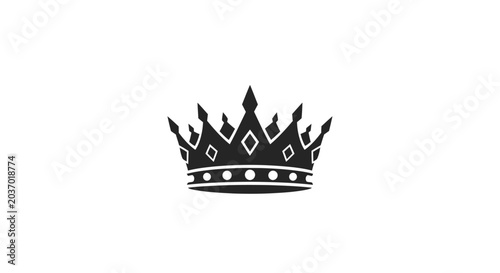 Konstfotografi Ornate black royal crown icon with spiked peaks.
