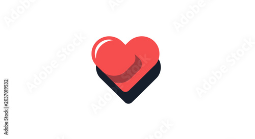 Quadro su tela Red Heart Icon Symbol.
