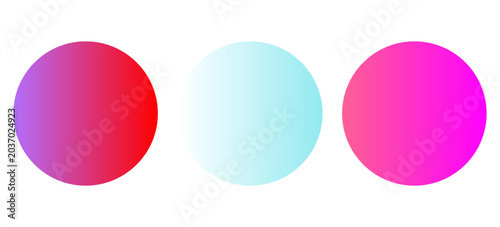 Set color circle gradient noise gradation. Abstract colorful watercolor blur mesh on isolated transparent background. Circle shape png.