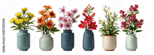 Vibrant floral arrangements studio setting image collection transparent background