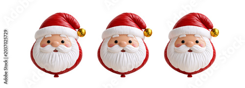 Festive santa faces on transparent background for holiday cheer graphics design